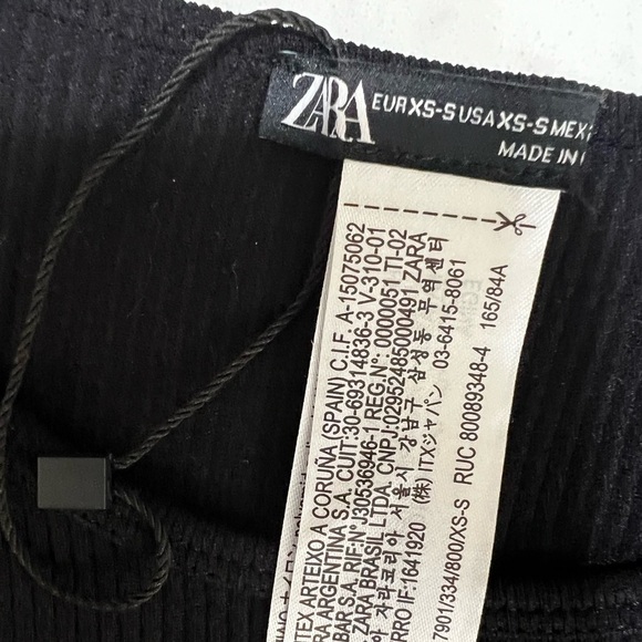 Zara Black Crop Top with Silver Beaded Fringe - Picture 11 of 11